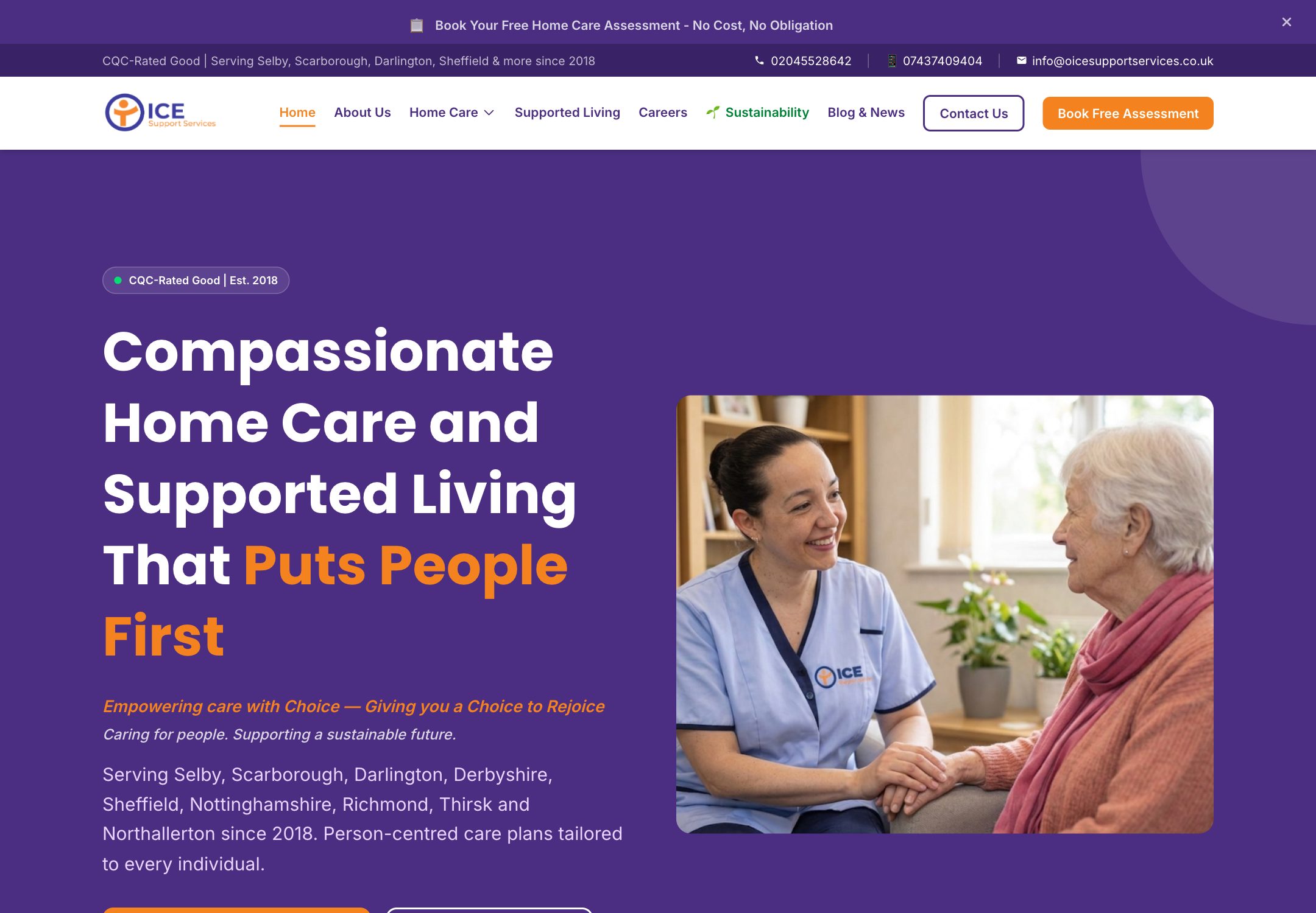 ICE Support Services website