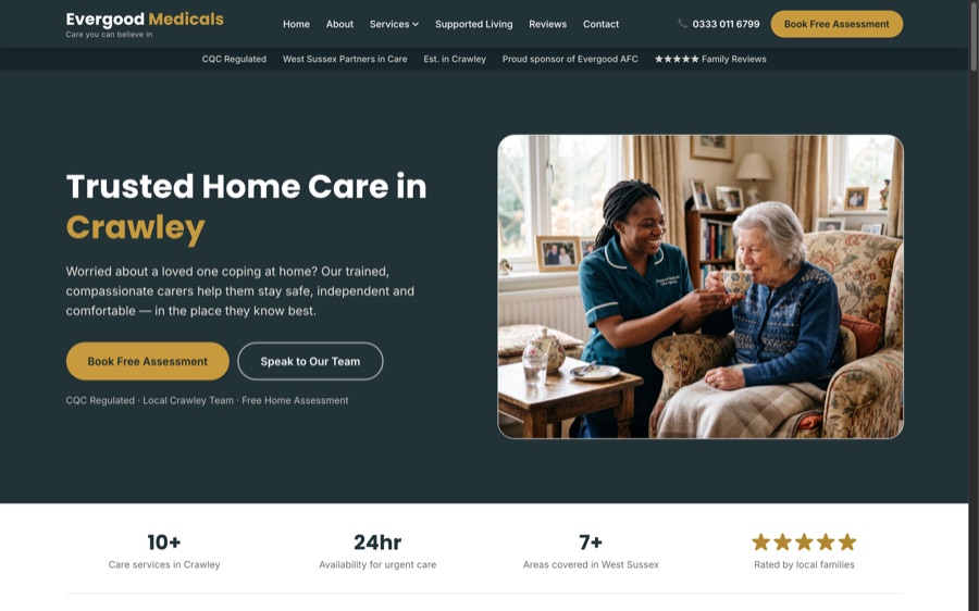 Evergood Medicals website redesign